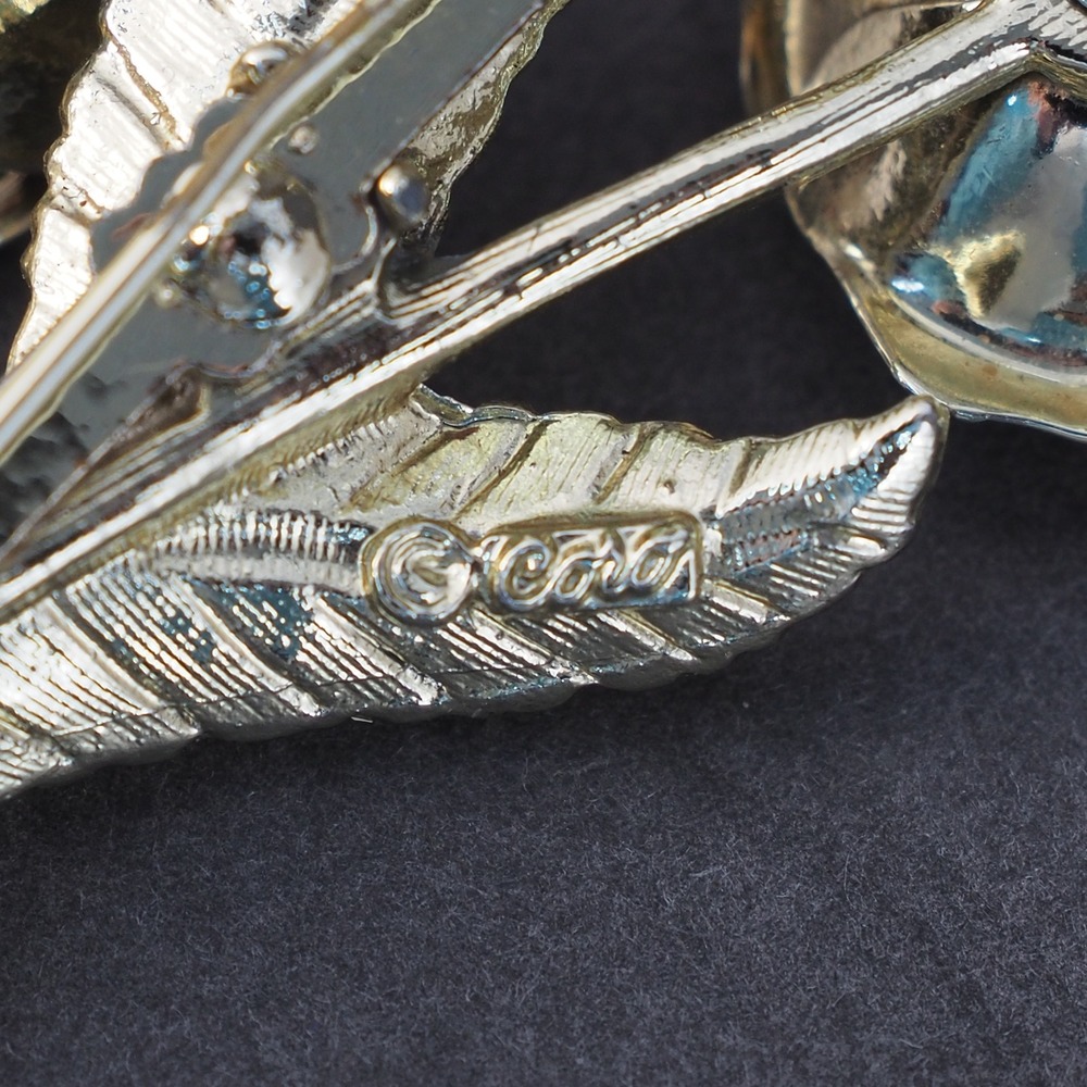 Cora Brooch Pin Silver Tone Flowers and Leaves Vintage Women's Jewelry - Picture 2 of 10